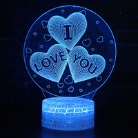 Lampe en acrylique Idea Gift, base lumineuse LED ABS, lumière de nuit à changement de couleur RGB, lampe de table en acrylique 3D avec boîte à piles