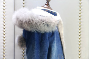 Giacche in Denim Lunghe Invernali per Bambine con Colletto in <span class=keywords><strong>Pelliccia</strong></span> Morbida, Impermeabili, Prezzo di Fabbrica per Vendita all'Ingrosso - Product Image 6
