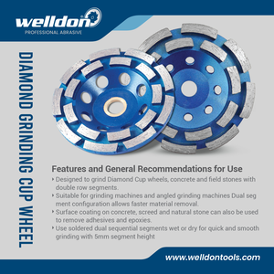 Welldon ถ้วยเจียรเพชรสำหรับพื้นคอนกรีตและพื้นผิวหินเปียก/แห้งเหมาะสำหรับเครื่องบดมุม - Product Image 6