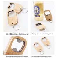 Décapsuleur porte-clés multifonction en acier inoxydable et bois de hêtre – Ouvre-boîte pliant portable en gros