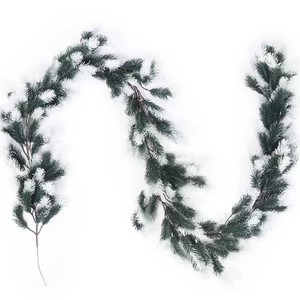 Guirlande de Noël artificielle en pin 1,8 m, verte, en PVC, simulation décorative pour la décoration de la maison pendant les fêtes - Product Image 2