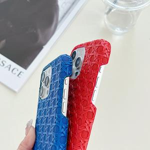 Custodia per telefono in PU con nuovo modello in tessuto a nido d'uccello antiurto per lusso Funda <span class=keywords><strong>iPhone</strong></span> 17 16 15 13 12 Pro Max Xr Cover - Product Image 3