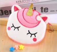 Peluche licorne porte-monnaie porte-clés portefeuille pendentif 3D poupée jouets mignon dessin animé licorne pièce sac de rangement Antl-Lost cadeau promotionnel