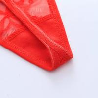 Culotte string sexy taille basse personnalisée en dentelle cils XL pour femme, lingerie florale