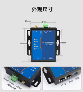 Bộ định tuyến không dây 4G thẻ công nghiệp miễn phí đầy đủ Mạng hoạt động từ xa và bảo trì mạng cổng mạng kép USR-G805 - Product Image 4