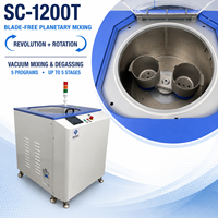 Mélangeur dégazant sous vide SC1200T 1200 ml pour boues d'alumine, poudres céramiques, résines époxy, silicone et produits d'étanchéité
