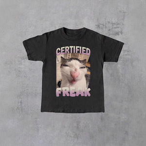 T-Shirt Divertente con Stampa Animale, Traspirante, Stile Street, in Puro Cotone Pettinato 180g, Vestibilità Ampia per Giovani - Product Image 1