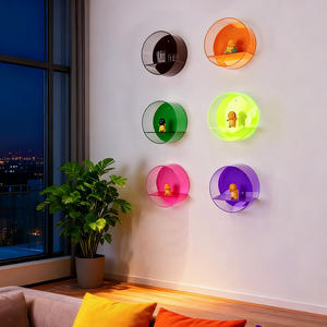 Poupées en acrylique, présentoir de figurines rondes murales, présentoir suspendu, boîte aveugle, support de rangement, multi-couleurs en stock - Product Image 5