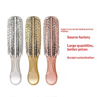 Nouvelle Brosse de Massage et Nettoyage du Cuir Chevelu Zeus-style pour E-commerce Transfrontalier, avec Manche Rectangulaire en Polypropylène Électroplaqué, pour Cheveux Secs