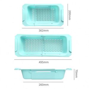 Cesta coladora plegable de plástico PP para lavar frutas sobre el fregadero, cesta de drenaje para cocina - Product Image 1
