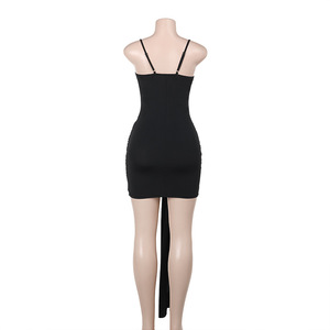 Manufacturer Supply Sleeveless Backless Black Bandage Dress Elegant <strong>Wholesale</strong> Womens <strong>Clothing</strong> Mini Casual Dresses <strong>Bulk</strong> - Product Image 5