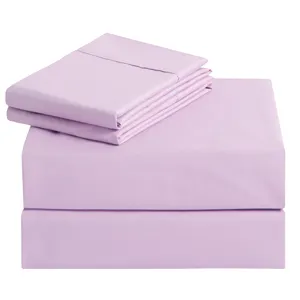 Plain 4 PCS Bedding Bedsheets Set Egyptian 100% Cotton Luxury Duvet Cover Sets