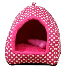 Pet dog Puppy triangle foldable covered warm House