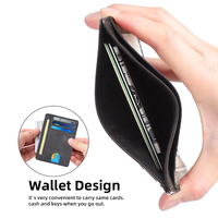 Cartera Minimalista de Cuero PU Antirrobo con Bloqueo RFID, Funda para Tarjetas de Crédito y Identificación para Hombre y Mujer