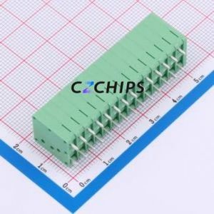 MX205V-3.5-14P-GN01-Cu-A Spring Terminal Block Through hole Component (THT),P=3.5mm Connector 1x14P 3.5mm Green Through Hole - Product Image 2