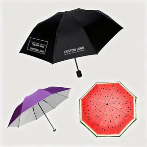Parapluie pliant compact, robuste, imperméable et anti-UV, avec design personnalisé, nervures renforcées, tissu pongé de qualité supérieure et logo sur mesure. - Product Image 1