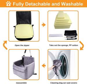 Asiento de coche para perros, cubo para mascotas, asiento elevador de coche, cama para perros, seguridad y cómodo, desmontable y lavable - Product Image 4