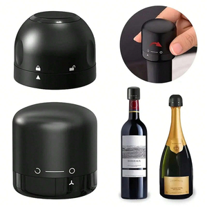 Venta al por mayor 1 ud. Mini tapón de vino negro para champán, sellador doméstico de cocina a prueba de fugas, utensilio giratorio para conservar el vino - Product Image 1