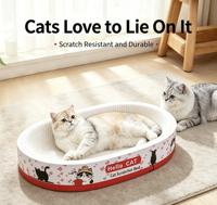Lit grattoir pour chat rond et épais en carton ondulé, résistant à l'usure, non-déchirable, jouet pour animaux de compagnie, vente en gros d'usine