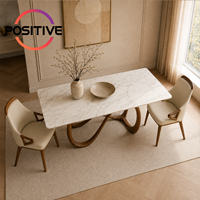 Table à manger rectangulaire moderne en marbre, base irrégulière en bois massif, luxe, salle à manger, hôtel, OEM, sur mesure, vente en gros