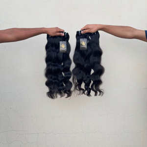 Paquets brésiliens de tissage de cheveux raides bouclés, fournisseurs de cheveux humains de temple indien bouclés bruts ondulés bruts - Product Image 1