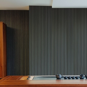 Pannelli Acustici Decorativi Akupanels in Legno Impiallacciato <span class=keywords><strong>MDF</strong></span> con Doghe e Fogli in Feltro PET per Soffitto e Parete - Product Image 6