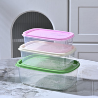 Boîte de rangement de cuisine carrée blanche 1-2L en plastique PP de qualité alimentaire, résistante, écologique, scellée et compatible micro-ondes – Meilleure vente