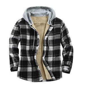 2025 Nieuwe Winter Gewatteerde Geruite Jas Met Knopen En Geruite Jacks Met Lange Mouwen Sherpa Fleece Flanellen Overhemdjack Met Capuchon - Product Image 4