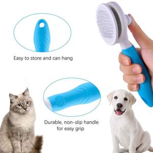 Produits de toilettage pour animaux de compagnie Brosse à poils en acier inoxydable pour enlever les poils Brosse auto-nettoyante pour enlever les poils Brosse de massage pour chat Brosse pour chien - Product Image 2