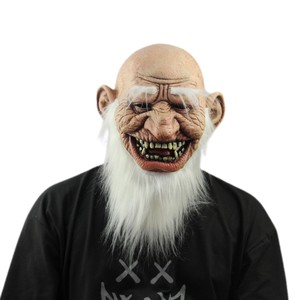 Masque de zombie vieil homme effrayant en latex pour <span class=keywords><strong>Halloween</strong></span> et Noël, accessoires de déguisement pour adulte, perruque pour cosplay - Product Image 1