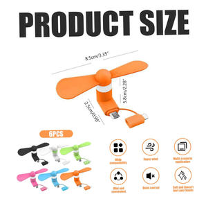 Ventilateur de téléphone promotionnel, ventilateur mobile <span class=keywords><strong>USB</strong></span> Type-C <span class=keywords><strong>3</strong></span> en 1, mini ventilateur micro, mini ventilateur TPE, puissant 5V-1A, mini ventilateur portable pour téléphone portable - Product Image 2