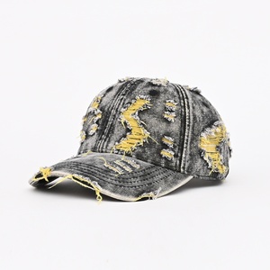 Gorra Personalizada con Logotipo Personalizado, Gorra de Béisbol de Mezclilla con Agujeros Coloridos, Gorra de Sol de Algodón Lavado, Gorras Vintage de Estilo Urbano para Hombre - Product Image 4