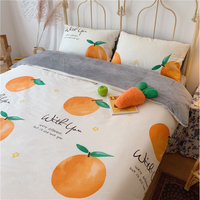 Set Seprai Tempat Tidur, Selimut Bulu Polar Flanel Beludru