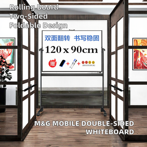 Papan Tulis Mobile Dua Sisi <span class=keywords><strong>M</strong></span>&G 120CM*90CM, Papan Tulis Kering Baja untuk Penggunaan di Kantor, Kelas, Rumah, dan Sekolah - Product Image 3