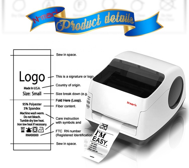 N-mark Popular Fabric Label Printer China Customized Competitive Price Cloth Fabric Printer Garment Woven Labels Printer