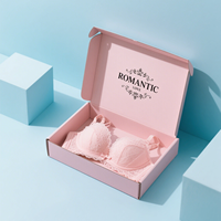 Boîte d'emballage de lingerie romantique rose de qualité supérieure au design libre Boîte d'expédition de type dossier gaufré avec image de marque intérieure gratuite