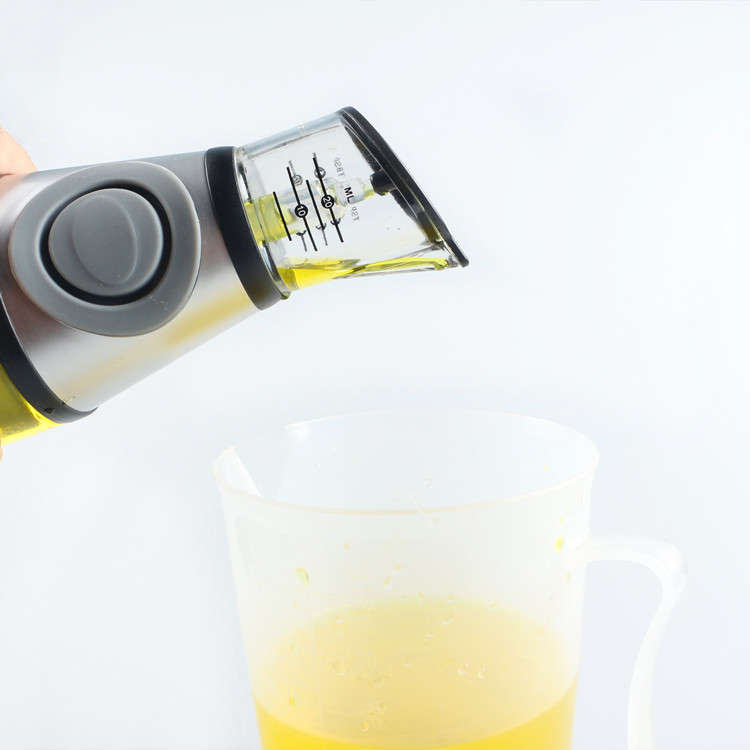 Press And Measure Glass Oil Vinegar Dispenser Glass Oil Bottle 500Ml