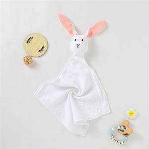 Manta de seguridad de <span class=keywords><strong>conejo</strong></span> para bebé, juguetes <span class=keywords><strong>Doudou</strong></span> con edredón para bebé, 100% algodón orgánico, manta de muselina para dormir - Product Image 2
