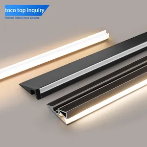 Toco-<span class=keywords><strong>Perfil</strong></span> de luz <span class=keywords><strong>Led</strong></span> de aluminio para iluminación de Exteriores, <span class=keywords><strong>perfil</strong></span> de aluminio empotrado de 7mm, 1m, 2m y 3m - Product Image 1