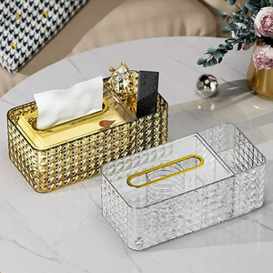 Wholesale Facial Napkin Paper Tissue <b>Box</b> Holder Cover with Organizer for Living Room <b>Vanity</b> Toilet Office - Product Image 5
