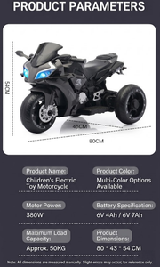 Nouvelle moto jouet élégante pour enfants ; dotée d'une conduite sécurisée, de lumières stylées avec Bluetooth, et de fonctions éducatives précoce via USB. - Product Image 4