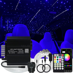 Kit de Luces de Techo de Fibra Óptica para Automóvil, 12W RGBW, Control Remoto por Aplicación, Efecto de Lluvia de Estrellas - Product Image 1