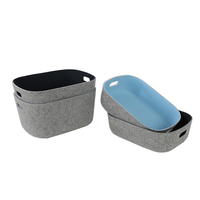 Panier de rangement en feutre PET recyclé thermoformé pour tiroir de meuble, organiseur de câbles et de fils