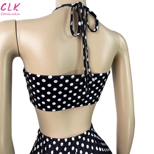 <span class=keywords><strong>Completo</strong></span> Estivo da <span class=keywords><strong>Donna</strong></span> Due Pezzi, Top <span class=keywords><strong>Sexy</strong></span> con Stampa a Pois e Pantaloni, Set Moda Femminile - Product Image 3