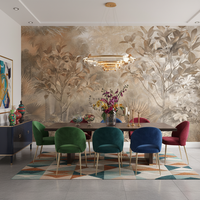 Papier peint mural moderne en relief, imperméable, paysage tropical, feuilles botaniques, facile à installer soi-même, pour le mur du salon