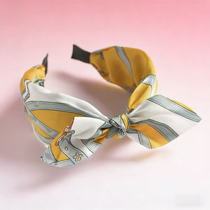 Serre-tête large fait main pour femme, motif léopard et pois, avec nœud et oreilles de lapin, style européen et américain, accessoires pour cheveux - Product Image 1