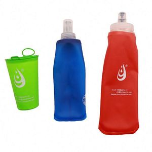Gobelet d'eau souple en TPU personnalisable avec logo, pliable et réutilisable, pour le camping et la course à pied, 200 ml, 250 ml et 500 ml, combinaison de bouteilles d'eau souples en TPU - Product Image 3