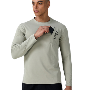 High Quality Trending 100% Polyester Autumn Wrinkle-Resistant <b>Men's</b> Customized Athletic Compression <b>Long</b> <b>Sleeve</b> Crew Neck 180g - Product Image 1