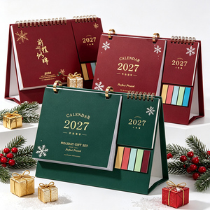 Vouwbare dikke kartonnen bureaukalender als spiraalgebonden tafelkalender voor schoolreclamegeschenk - Product Image 2