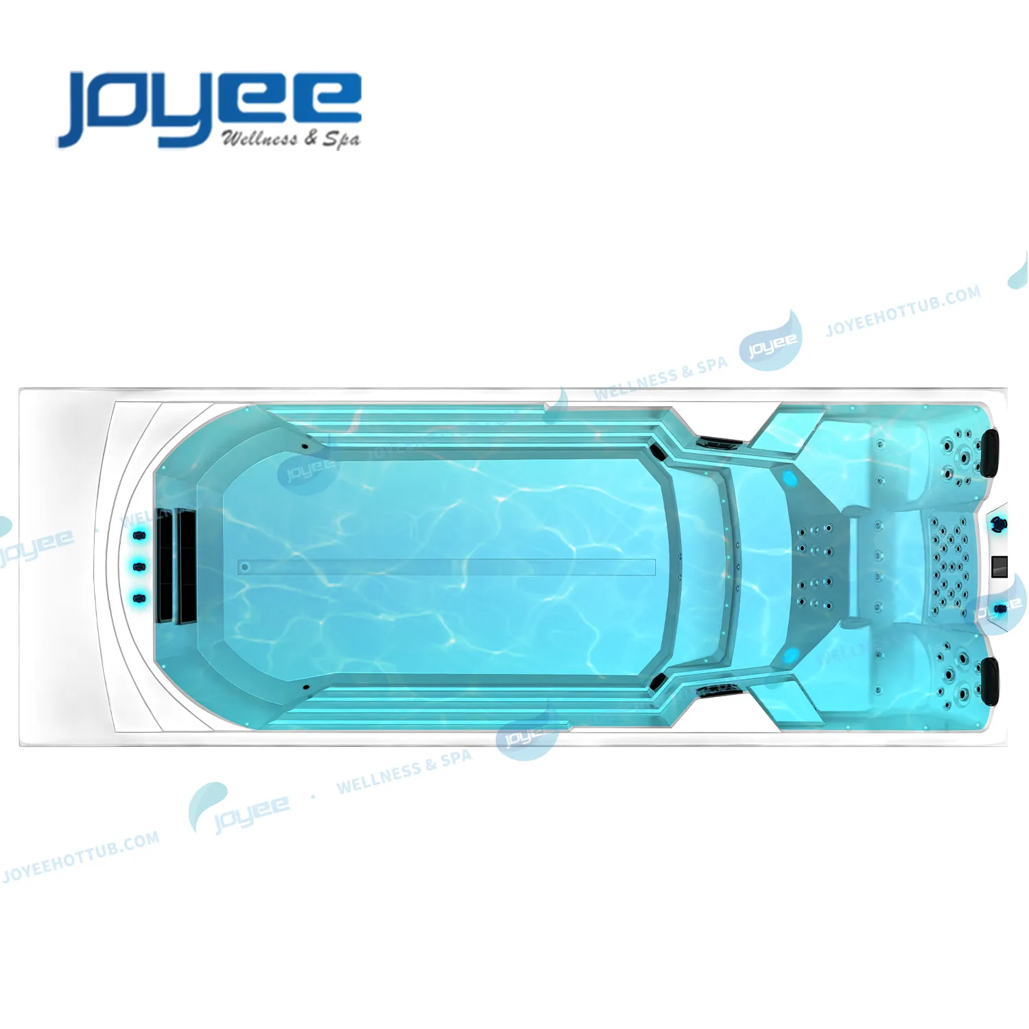 JOYEE Fabricante Venta al por mayor Swimspa Swim Spa Filtro Bañera de hidromasaje Piscina Bañeras de spa 5,8 M de gran tamaño Hydro spa piscina